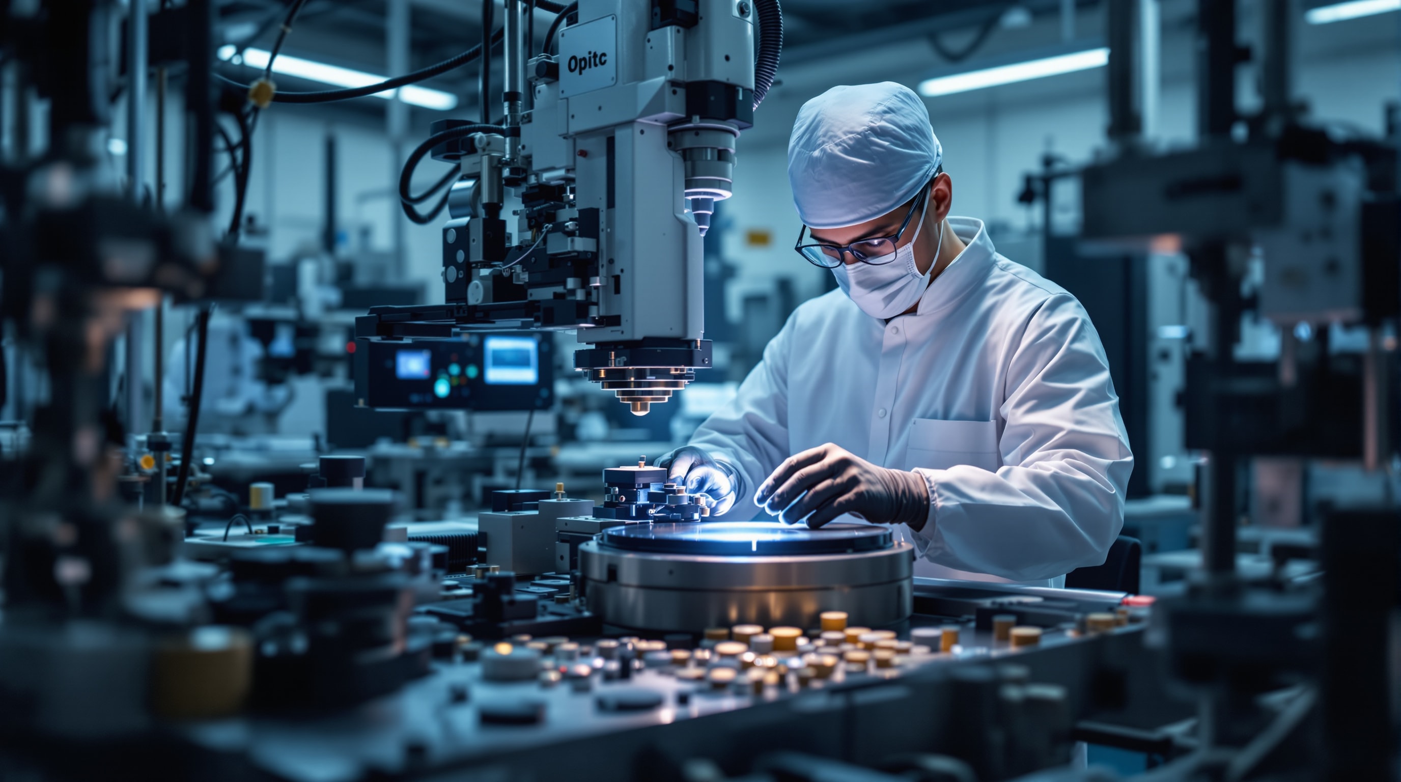 Fabrication d'optiques de précision en salle propre